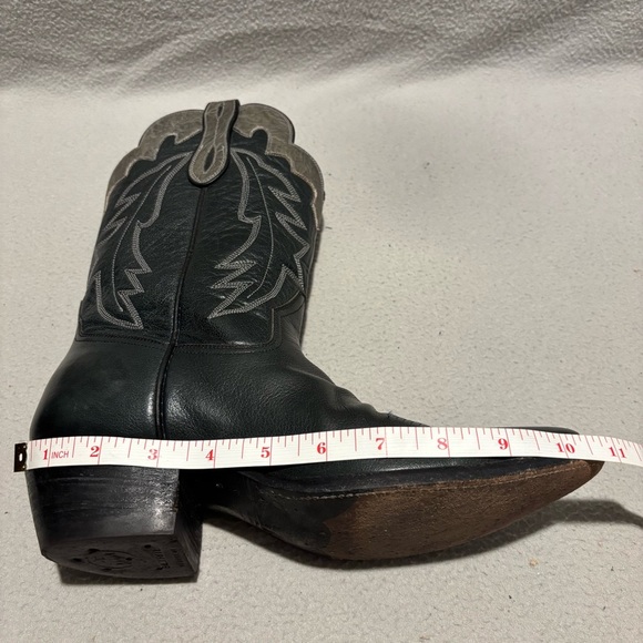 El Vaquero unisex dark gray western cowboy boots custom handmade in Texas - Picture 9 of 12